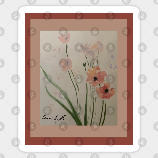 Pinkish Flowers Sticker by designs-by-ann